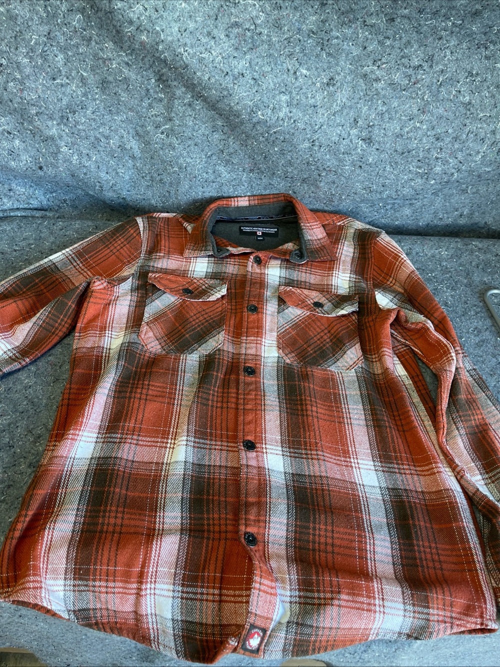 Men's Rust Plaid Button-Up Shirt